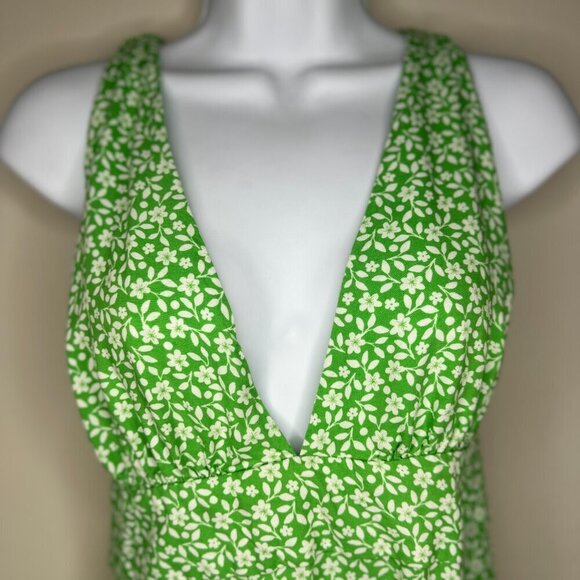 ASOS Plunge Maxi Dress in a Green Based Ditsy Floral Print - Size 10 - Picture 4 of 11